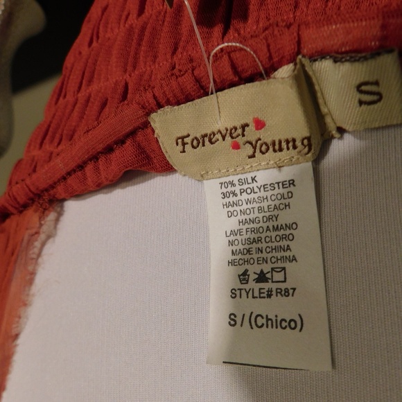 Rust Silk Beaded Tank Top - S - BRAND NEW - Picture 7 of 7